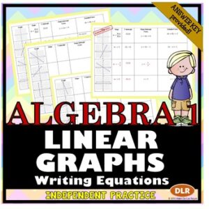 Linear Equations Writing in Slope Intercept Form and Standard Form from a Graph