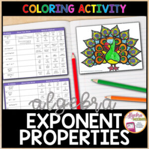 Exponent Rules | Laws of Exponents Coloring Activity
