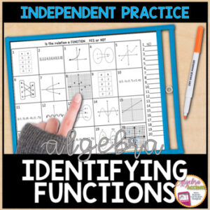 Identifying Functions | Function or Not a Function Practice Worksheet