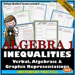 Writing Graphing and Translating Inequalities Independent Practice