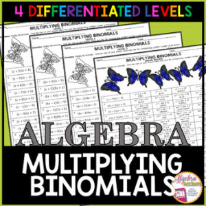 Multiplying Binomials Coloring Activities | 4 DIFFERENTIATED LEVELS