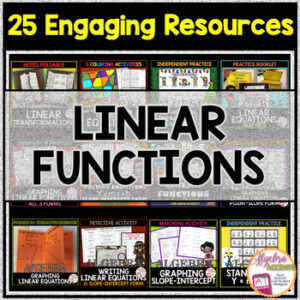 BACK TO SCHOOL | ALGEBRA 1 LINEAR EQUATIONS | FUNCTIONS Bundle