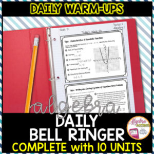 ENTIRE YEAR ALGEBRA 1 WARM UPS Bundle | Bell Ringers | Exit Tickets