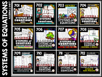 BACK TO SCHOOL | ALGEBRA 1 SYSTEMS OF EQUATIONS Bundle – Algebra Accents