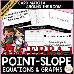 Valentines Day Algebra Graphing and Writing Linear Equations in Point-Slope Form