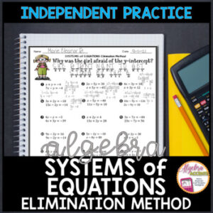 Solving Systems of Equations using the Elimination Method Practice Riddle