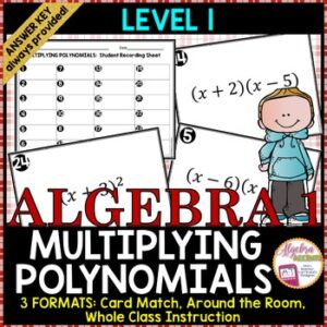 Multiplying Binomials Level 1 Card Match