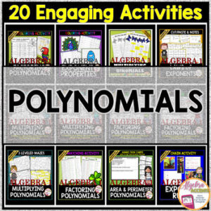 BACK TO SCHOOL | ALGEBRA 1 POLYNOMIALS Bundle