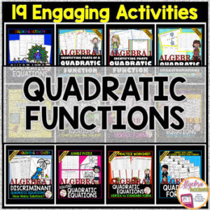 BACK TO SCHOOL | ALGEBRA 1 QUADRATIC EQUATIONS Bundle