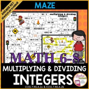 Multiplying and Dividing Integers Maze