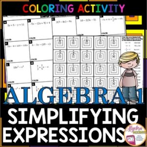 Simplifying Algebraic Expressions Granny Squares Coloring Activity