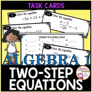Solving Two Step Equations Task Cards