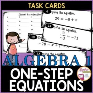 Solving One Step Equations Task Cards