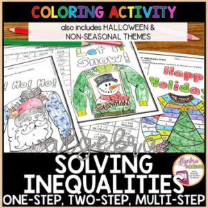 Solving Inequalities Differentiated Coloring Activity