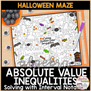Halloween Algebra 1 Solving Absolute Value Inequalities Maze Math Activity