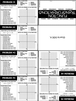 Function Transformations Independent Practice Book and Guided ...