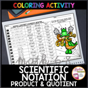 Operations with Scientific Notation | Multiplying and Dividing Coloring Activity