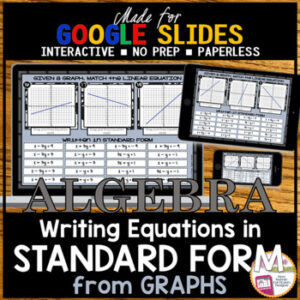 GOOGLE SLIDES Standard Form from Graphs Matching Activity