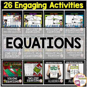 BACK TO SCHOOL | ALGEBRA 1 Solving EQUATIONS Bundle