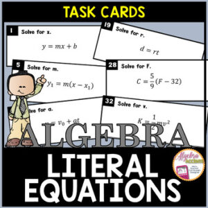 Literal Equations Task Cards