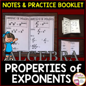 Exponent Rules | Laws of Exponents Notes and Practice Foldable Booklet