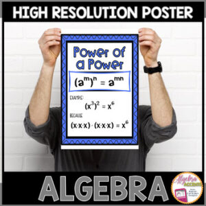 Algebra Poster Exponent Rules | Power of a Power