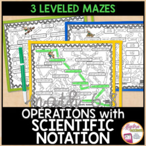 Operations with Scientific Notation Mazes 3 Differentiated Levels