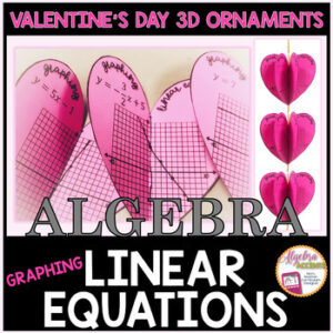 Valentines Day Algebra | Math Graphing Linear Equations 3D Ornament