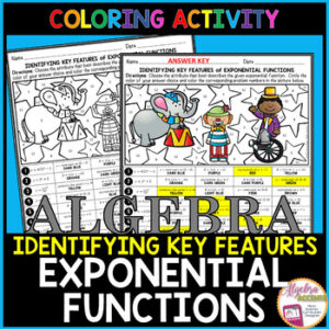 Exponential Functions | Identifying Key Features | Coloring Activity