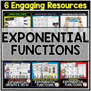 BACK TO SCHOOL | ALGEBRA 1 EXPONENTIAL FUNCTIONS Bundle