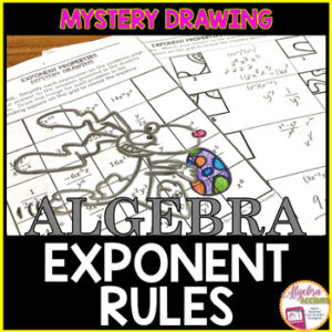 Algebra 1 Laws of Exponents | Exponent Rules Mystery Picture Drawing
