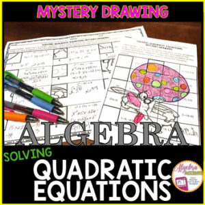 Spring Easter Algebra 1 Solving Quadratic Equations Mystery Picture Drawing