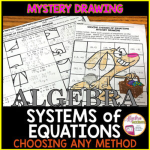 Spring Easter Algebra 1 Solving Systems of Equations Mystery Picture Drawing