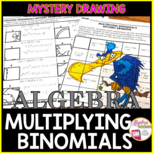Multiplying Binomials Algebra 1 Math Mystery Picture Drawing