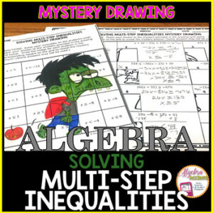 Halloween Algebra 1 Solving Multi Step Inequalities Math Activity
