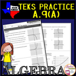 Algebra 1 STAAR TEKS A.9A Exponential Functions Domain & Range