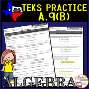 Algebra 1 STAAR TEKS A.9B Exponential Functions Interpreting the Meaning
