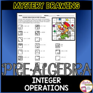 Integer Operations Math Mystery Picture Drawing