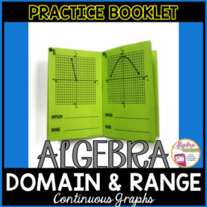 Identifying the Domain and Range | Continuous Graphs | Practice Foldable Booklet