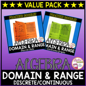 Domain and Range | Discrete and Continuous Graphs | Foldable Booklets Bundle