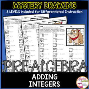 Adding Integers Mystery Picture Drawing (3 Differentiated Levels)