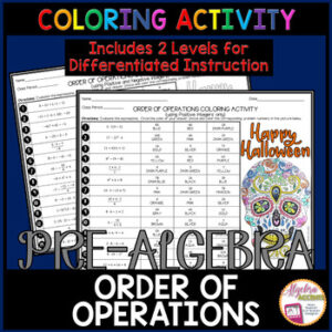 Halloween Math Order of Operations Coloring Activity | 2 Differentiated Levels