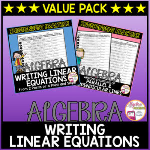 Writing Linear Equations VALUE PACK