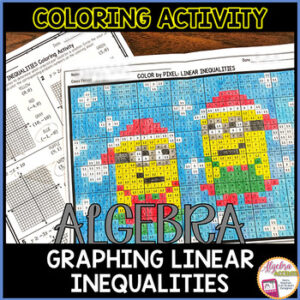 Christmas Algebra Graphing Linear Inequalities Math Coloring Activity