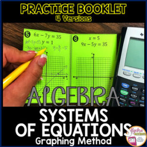 Graphing Systems of Equations Practice Foldable Booklet 4 Versions