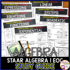 ALGEBRA 1 STAAR EOC STUDY GUIDE | Editable