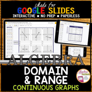 GOOGLE SLIDES Identifying the Domain and Range | Continuous Graphs