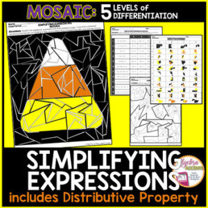 Halloween Math Algebra Simplifying Expressions Coloring Activity