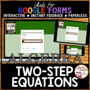 Halloween Algebra Solving Two Step Equations GOOGLE FORMS Math Activity
