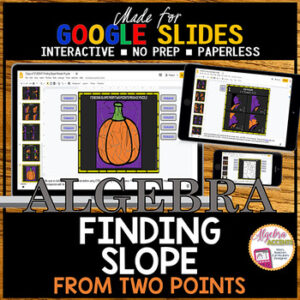 GOOGLE SLIDES Halloween Algebra Finding Slope from Two Points Math Activity
